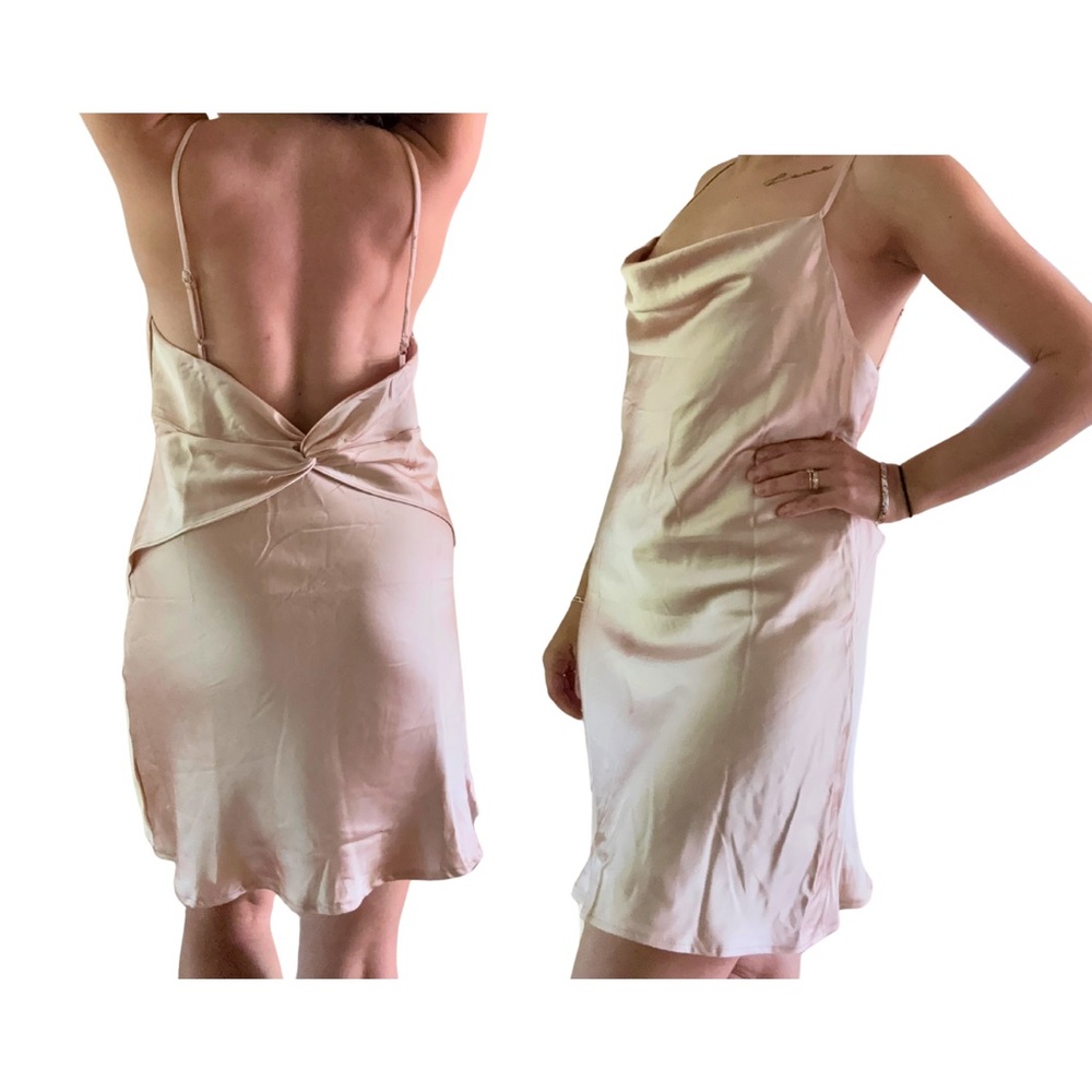 2/$40 Princess Polly Satin Dress in Soft Beige